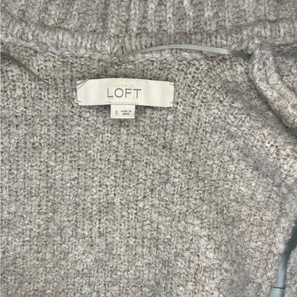 ANN Taylor LOFT Longline Collared Sweater Vest Gray Wool Alpaca Small - Picture 8 of 9